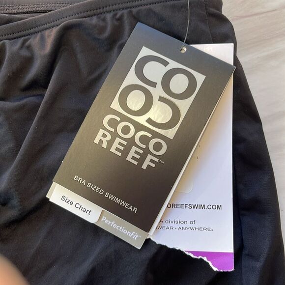 NWT Coco Reef | Black Paragon Swim Skirt Classic Solids Plis Size 2XL - Picture 6 of 8